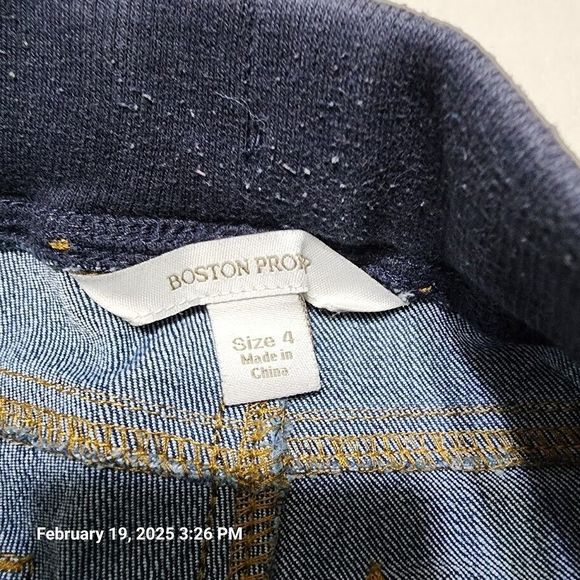 Boston Proper Jeans Women's Size 4 Blue Elastic Waist Cropped 5 Pocket Design - Picture 3 of 9